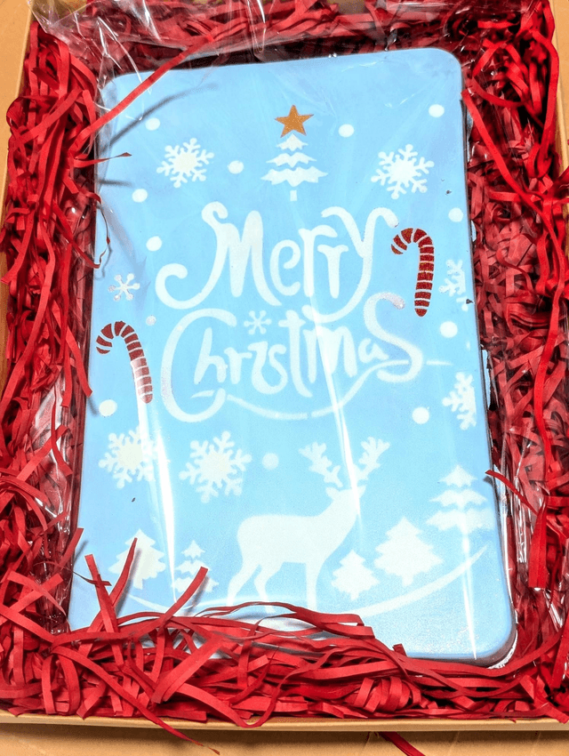 Giant, 750g dark chocolate bar, filled with marzipan and topped with festive fruits and nuts